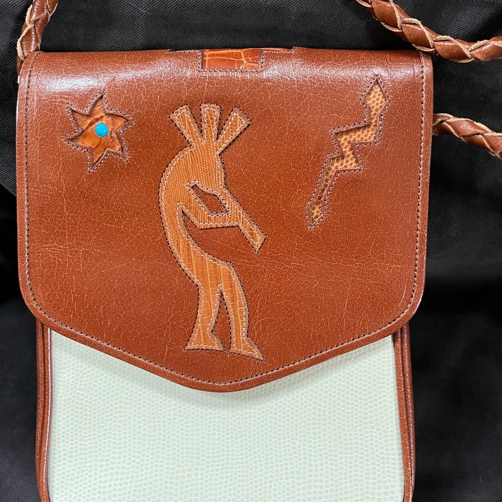 Brown and Cream Leather Men’s Bag